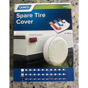 Brand New Camco 27" Vinyl Spare Trailer Tire Cover - Arctic White J 45346